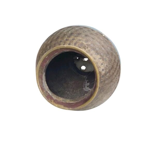 Japanese Champleve Vase Enamel Floral Water Lilies Ring Handles - Picture 5 of 6